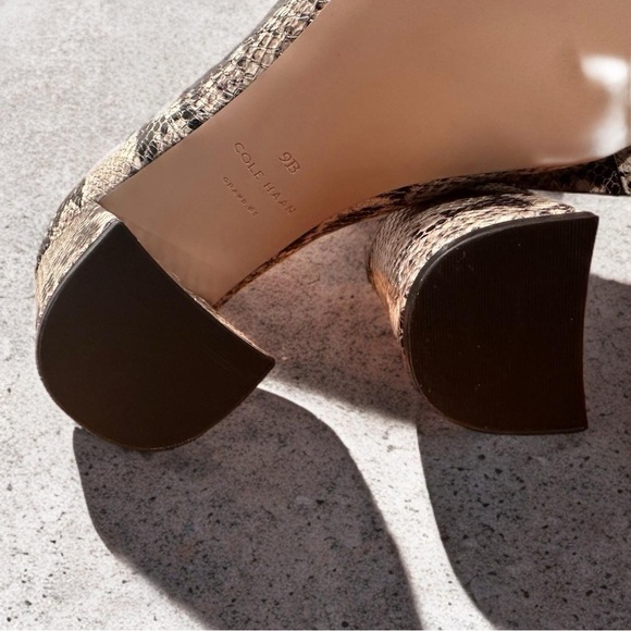 Cole Haan Electa Roccia Snake Leather Bootie Shoes Peep Toe Python 9B EUC - Picture 3 of 14